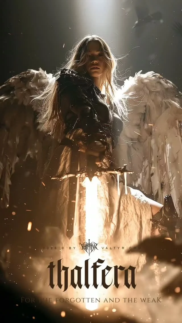 For the forgotten and the weak.
For those still searching for a little light. 💪🏻⚔️Thalfera. A name that endured when so much else was lost.In the dark fantasy world of VALTYR, an ancient legend tells of a winged warrior who appeared during Yndrah’s darkest hour.Beautiful as the sun, with the strength of a thousand warriors, she became part of a story passed down through generations.The humans called her a Valkyrie. Yet no one truly knew where she came from or why she answered when hope seemed so far away.She vanished. Her legend remained.For anyone who has ever felt unseen: there is a place for you in this story.What do you see in Thalfera...hope, strength, or a mystery waiting to unfold?Explore the fantasy lore of VALTYR → @valtyr_official#DarkFantasy #FantasyArt #Valkyrie #FantasyLore #Valtyr